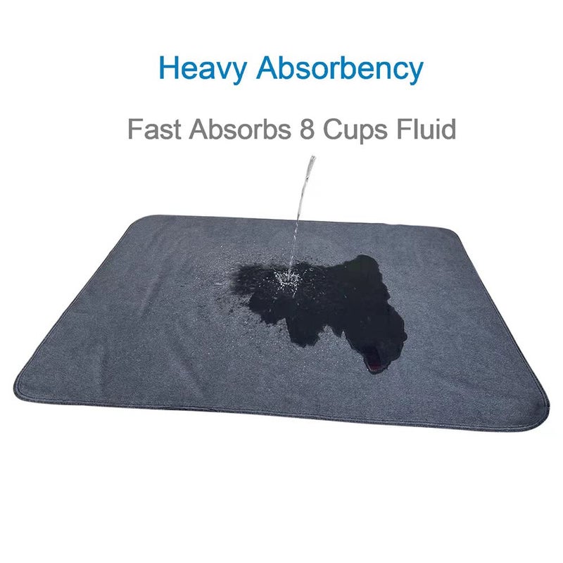 Peepeego 2PCS Non-Slip Pee Pads for Dogs 54" x 54", Washable Puppy Pads with Fast Absorbent, Reusable, Waterproof Rug for Training, Whelping, Housebreaking, Incontinence for Dog Playpen - Image 2